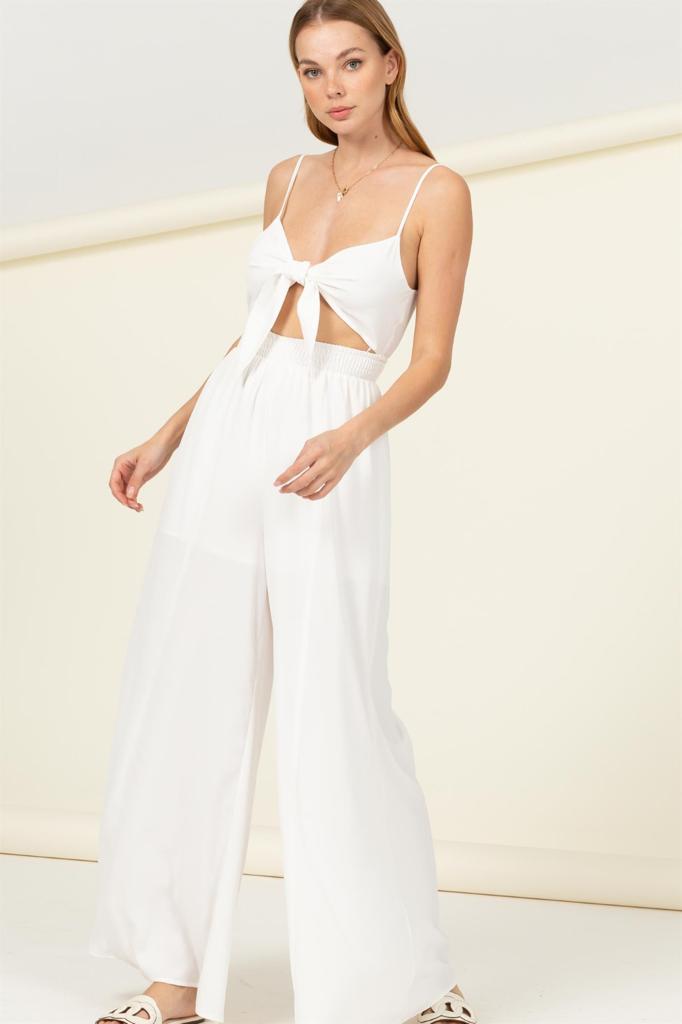 Load image into Gallery viewer, KNOTTED BUST JUMPSUIT
