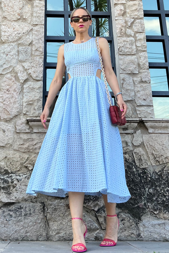 PERFORATED FABRIC DRESS