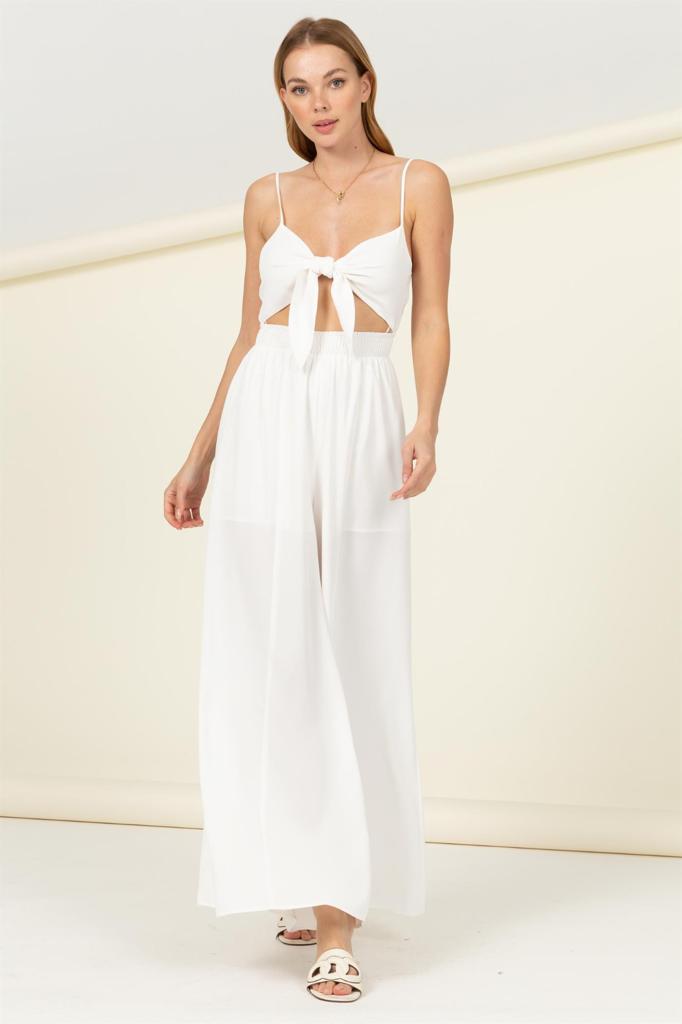 Load image into Gallery viewer, KNOTTED BUST JUMPSUIT
