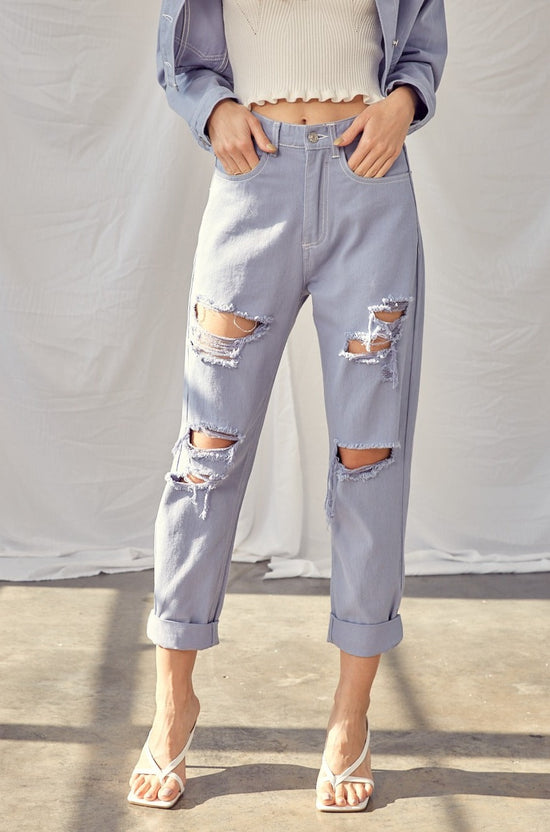 RIPPED DETAILS TROUSERS