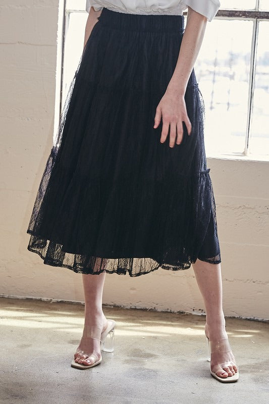 Load image into Gallery viewer, TULLE MIDI SKIRT
