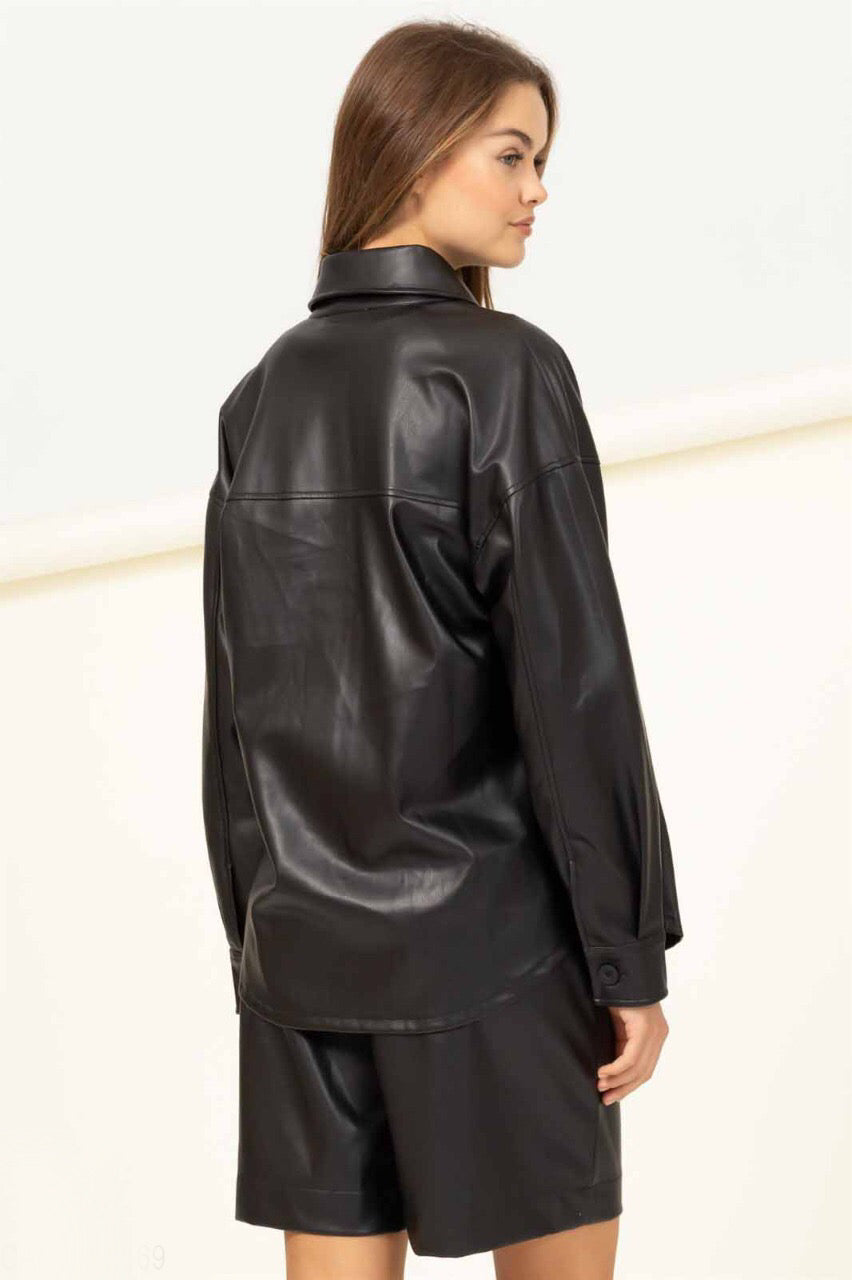Load image into Gallery viewer, LEATHER-EFFECT SHIRT
